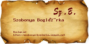 Szobonya Boglárka névjegykártya